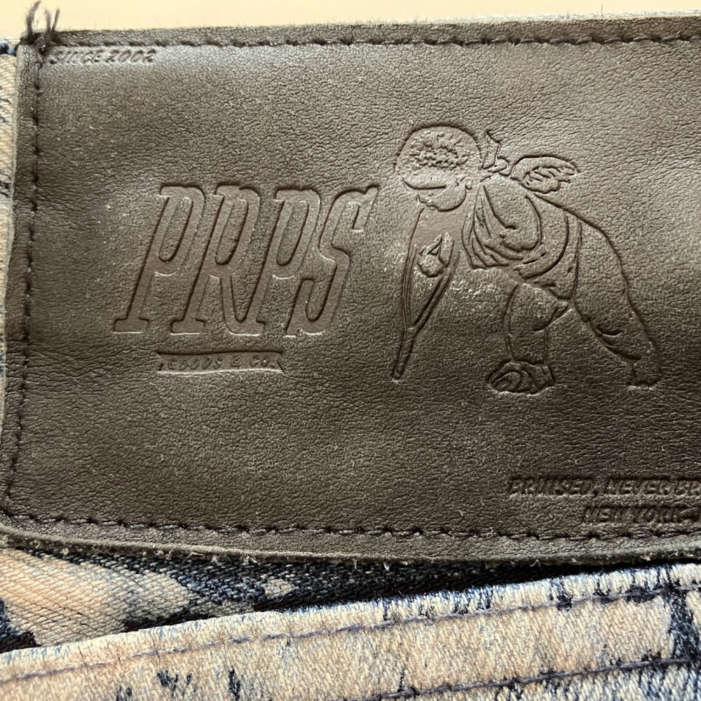 PRPS Distressed Paint-Stained Jeans 38 x 27 Straight Leg - Picture 5 of 5